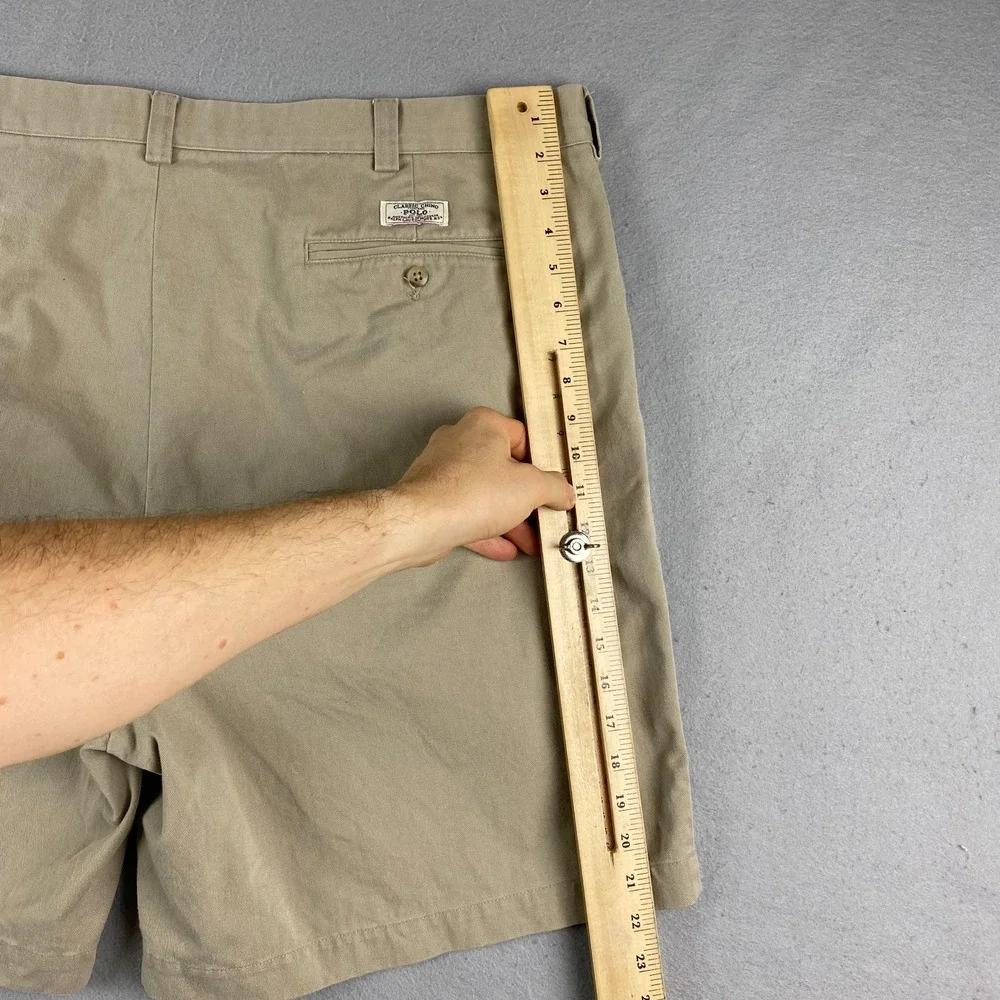 Vintage Polo Ralph Lauren Tyler Shorts Mens 44 Khaki Pleated Chino 8